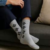 ZIBELL Men's Cotton Blend Argyle Dress Socks, Pack of 6, Classic Colours